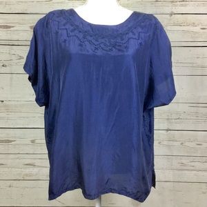 100% Silk Diana Marcis Blouse Size 24, GUC